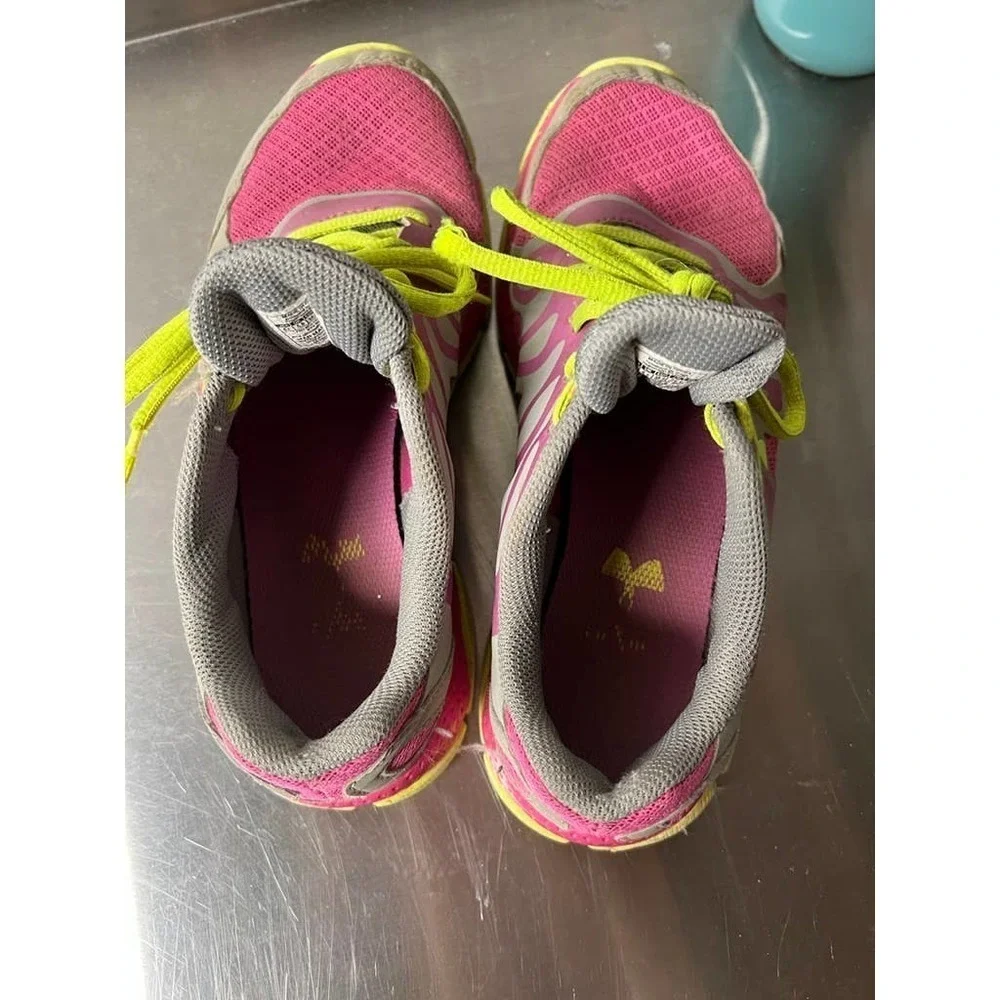 Under Armour Pink and Neon Tennis Shoes